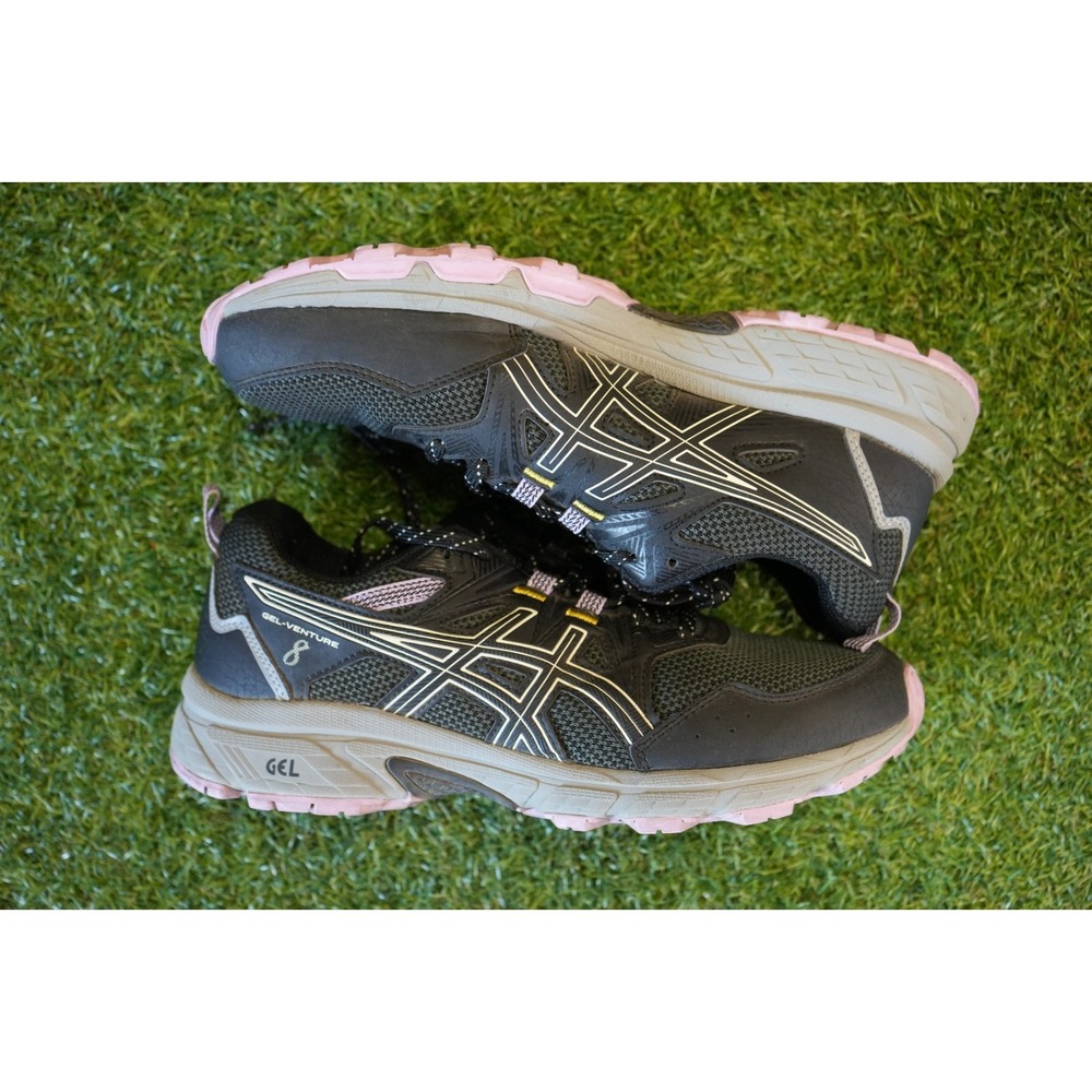Asics Gel-Venture 8 1012A708 Womens US 8 Trail Running Shoes Black Sneakers‎